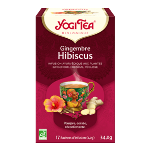 Yogi Tea bio gingembre hibiscus 17 sachets 34g