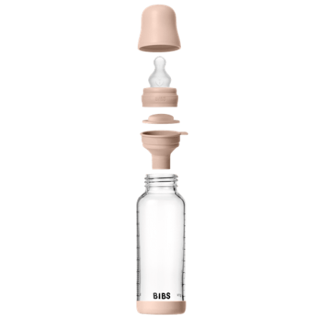 BIBS Biberon en verre 240 ml  Silicone- Blush