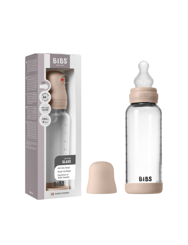 BIBS Biberon en verre 240 ml  Silicone- Blush