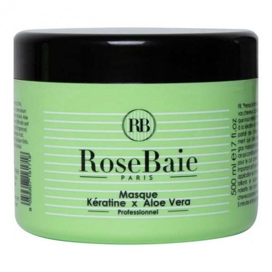 Rosebaie masque à la kératine et à l’aloe vera 500ml Rosebaie masque à la kératine et à l’aloe vera 500ml