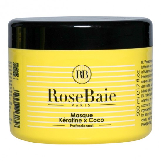 Rosebaie masque à la kératine et à l’huile de coco 500ml Rosebaie masque à la kératine et à l’huile de coco 500ml