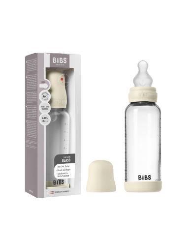 BIBS Biberon en verre 240 ml  Silicone- Ivory