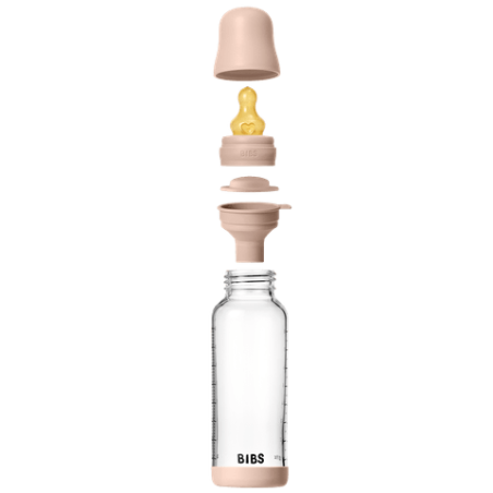 BIBS Biberon en verre 240 ml  Latex - Blush