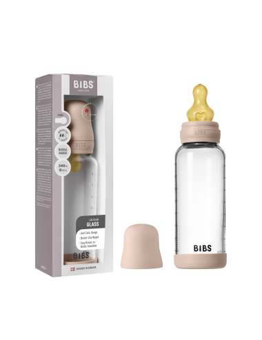BIBS Biberon en verre 240 ml  Latex - Blush