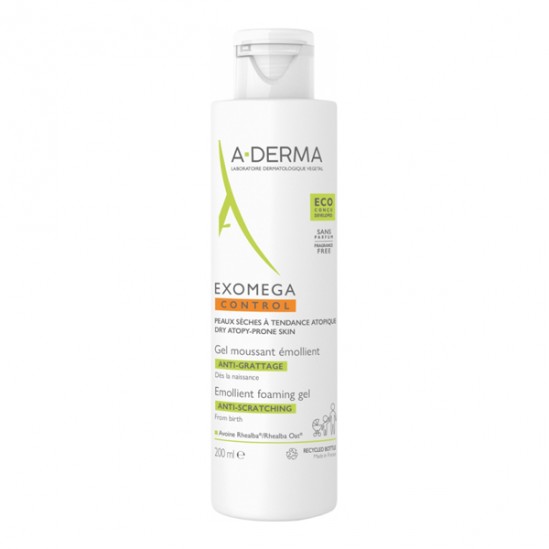A-derma exomega control gel moussant émollient anti-grattage 200ml A-derma exomega control gel moussant émollient anti-grattage 200ml