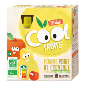 Vitabio cool fruits pomme poire 4 gourdes de 90g