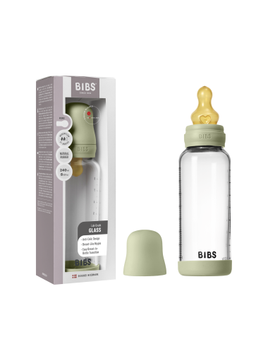 BIBS Biberon en verre 240 ml  Latex - Sage