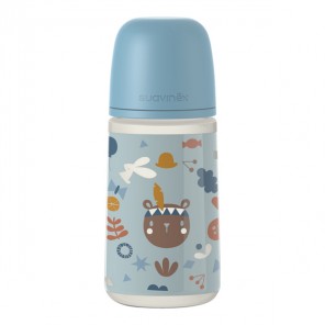 Suavinex biberon into the forest +3m SX pro débit moyen bleu 270ml
