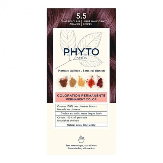 PhytoColor châtain clair acajou 5.5 coloration permanente PhytoColor châtain clair acajou 5.5 coloration permanente