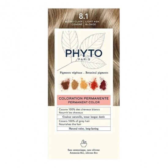 PhytoColor blond clair cendré 8.1 coloration permanente PhytoColor blond clair cendré 8.1 coloration permanente