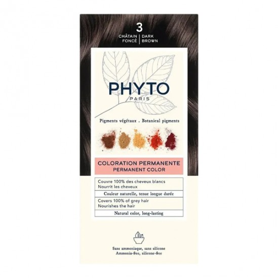 PhytoColor châtain foncé 3 coloration permanente PhytoColor châtain foncé 3 coloration permanente