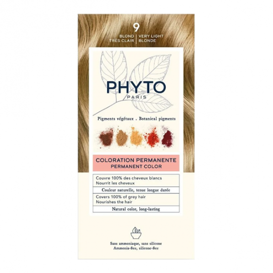 Phyto phytocolor coloration permanente 9 blond très clair 112ml Phyto phytocolor coloration permanente 9 blond très clair 112ml
