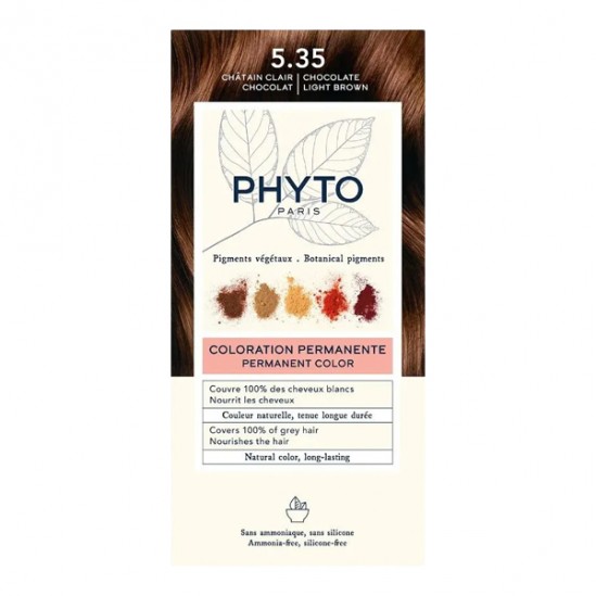 PhytoColor châtain clair chocolat 5.35 coloration permanente PhytoColor châtain clair chocolat 5.35 coloration permanente