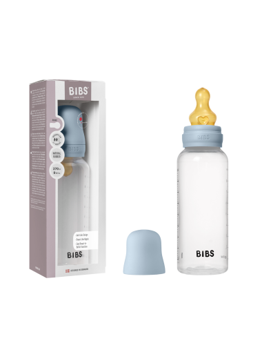 BIBS Biberon en plastique 270 ml  Latex - Baby Blue