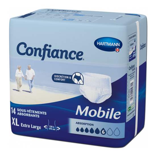 Paul Hartmann Confiance Mobile slip absorbant 6 gouttes XL 14 sachets Paul Hartmann Confiance Mobile slip absorbant 6 gouttes XL 14 sachets