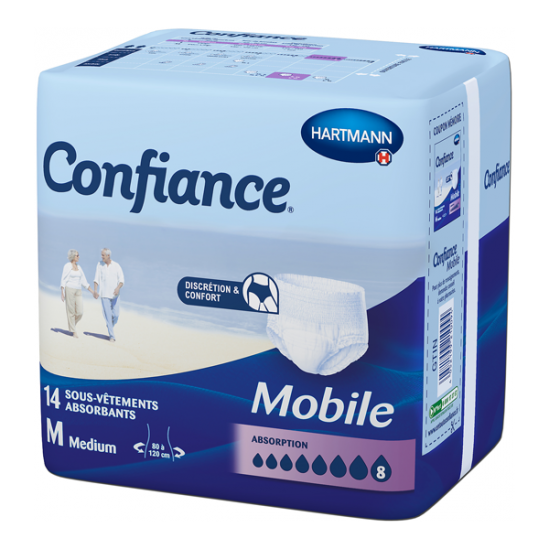Paul Hartmann Confiance Mobile slip absorbant 8 gouttes M 14 sachets Paul Hartmann Confiance Mobile slip absorbant 8 gouttes M 14 sachets