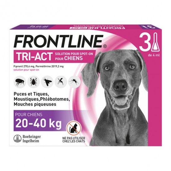 Mérial Frontline Tri-Act Chiens 2-5 Kg 3 Pipettes Mérial Frontline Tri-Act Chiens 2-5 Kg 3 Pipettes