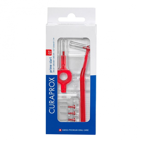 Curaprox CPS 07 Prime start 5 brossettes interdentaires + manche Curaprox CPS 07 Prime start 5 brossettes interdentaires + manche