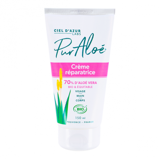 Pur Aloé crème réparatrice 70% Aloé Vera 150ml Pur Aloé crème réparatrice 70% Aloé Vera 150ml