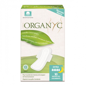 Organyc Serviettes Maxi protection bio nuit 10 pièces