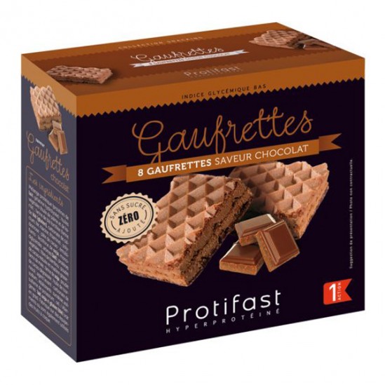 Protifast gaufrettes saveur chocolat 4 sachets fraîcheur x 2 gaufrettes